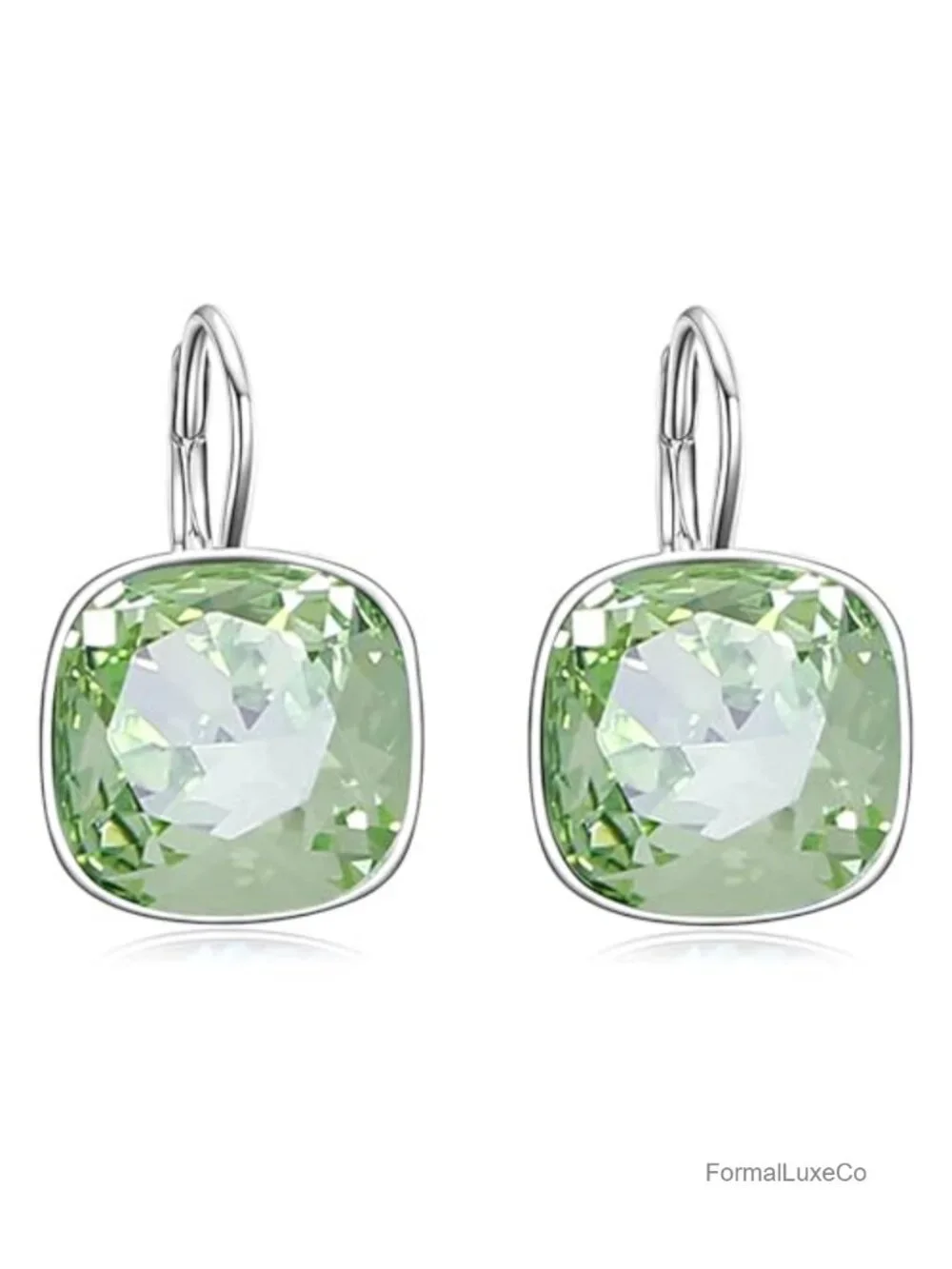 925 Sterling Silver Leverback Crystal Earrings Hypoallergenic Dangle Jewelry